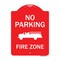 Signmission No Parking Fire Zone W/ Fire Truck Graphic Heavy-Gauge Aluminum Sign, 24" x 18", RW-1824-9951 A-DES-RW-1824-9951 - alternate 1